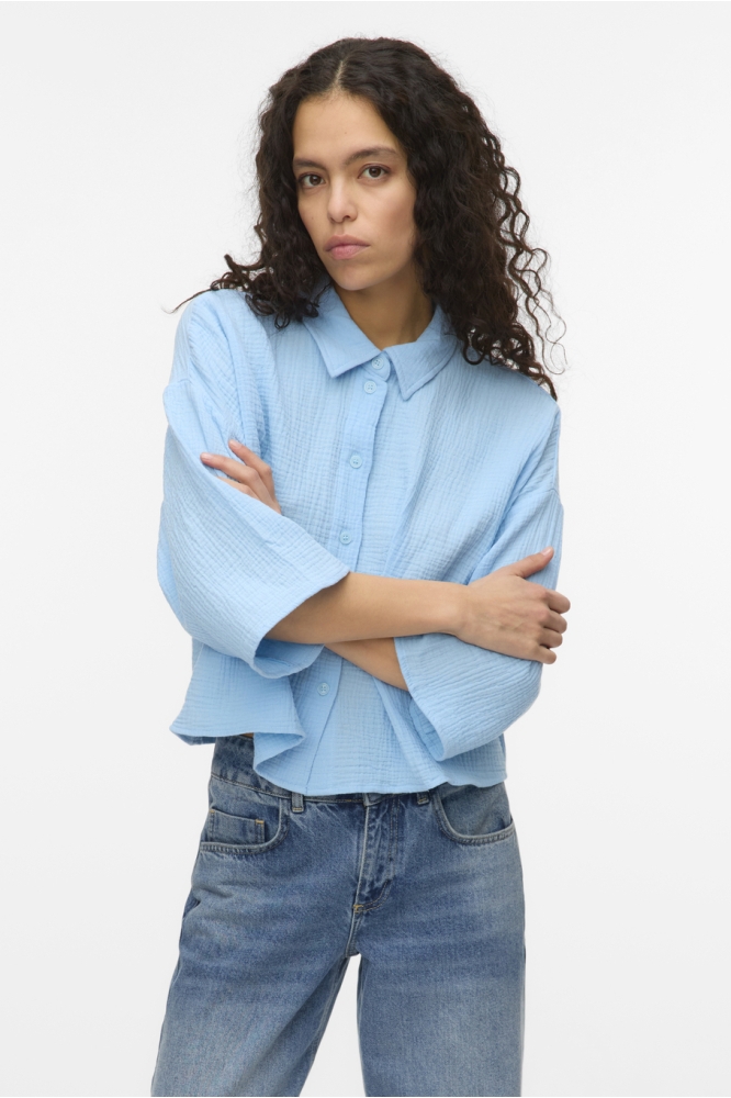VMNATALI CROP SHIRT WVN NOOS 10279685 Airy Blue